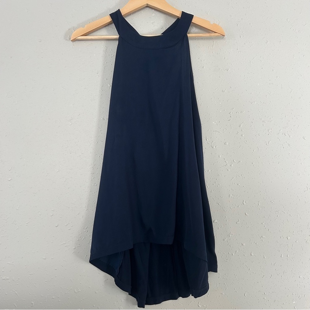 The Limited High Neck Sleeveless Tank Top Blouse Flowy Blue Office Formal XL